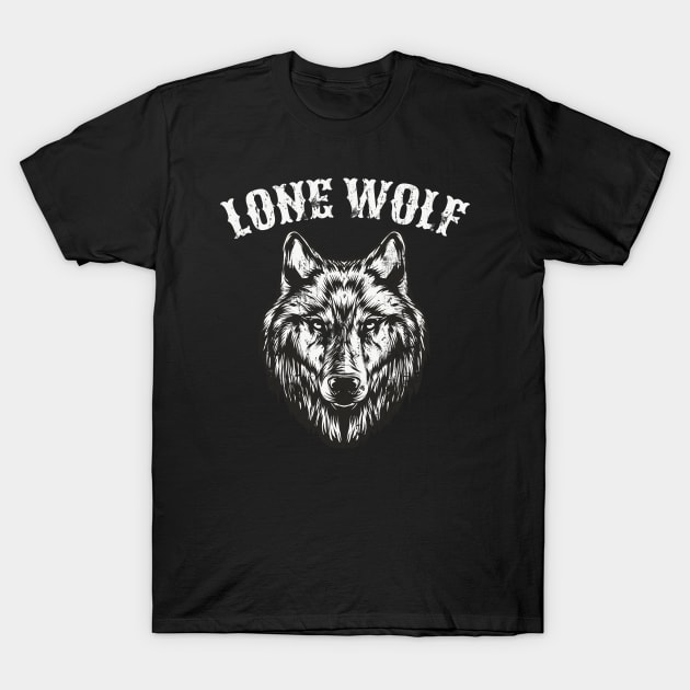 Lone Wolf Full Moon Biker Men Gift T-Shirt by Foxxy Merch